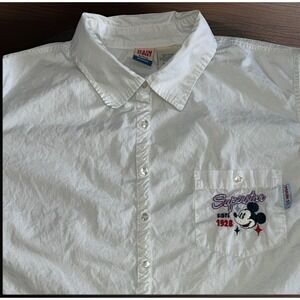 Vintage Women's Disney Main Street Button Down Sleeveless Top Plus Sz 18-20